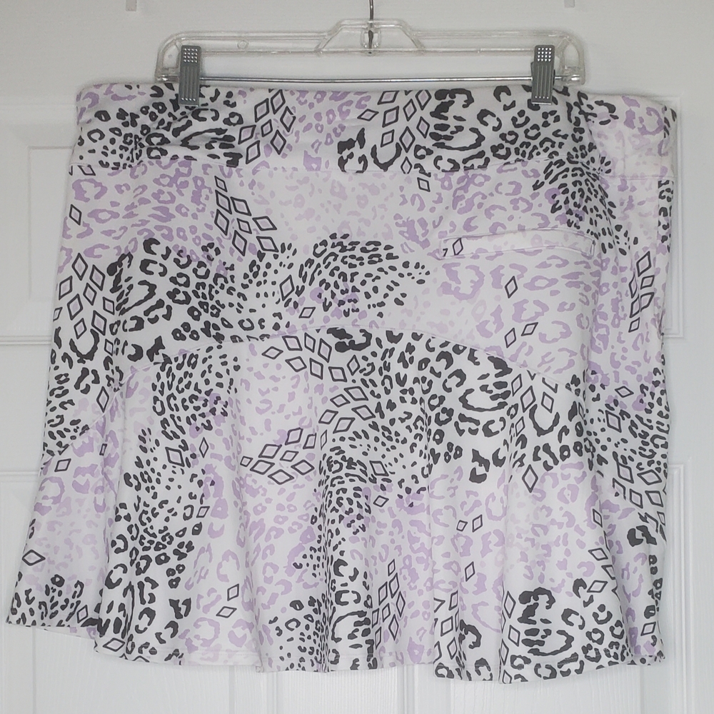 Purple and Black Patterned Skort
